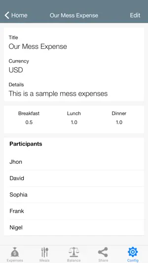 Mess Xpense - meals & expenses